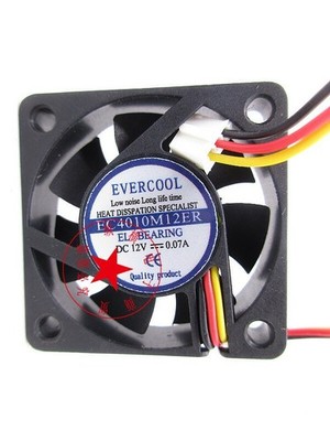 1PC EVERCOOL EC4010M12ER 4010 12V 0.07A 4CM 3-wire cooling fan  #md