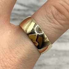 Wedding Band Ring 9 ct Gold Inner Engraving 375 Yellow Gold - Size T 1/2