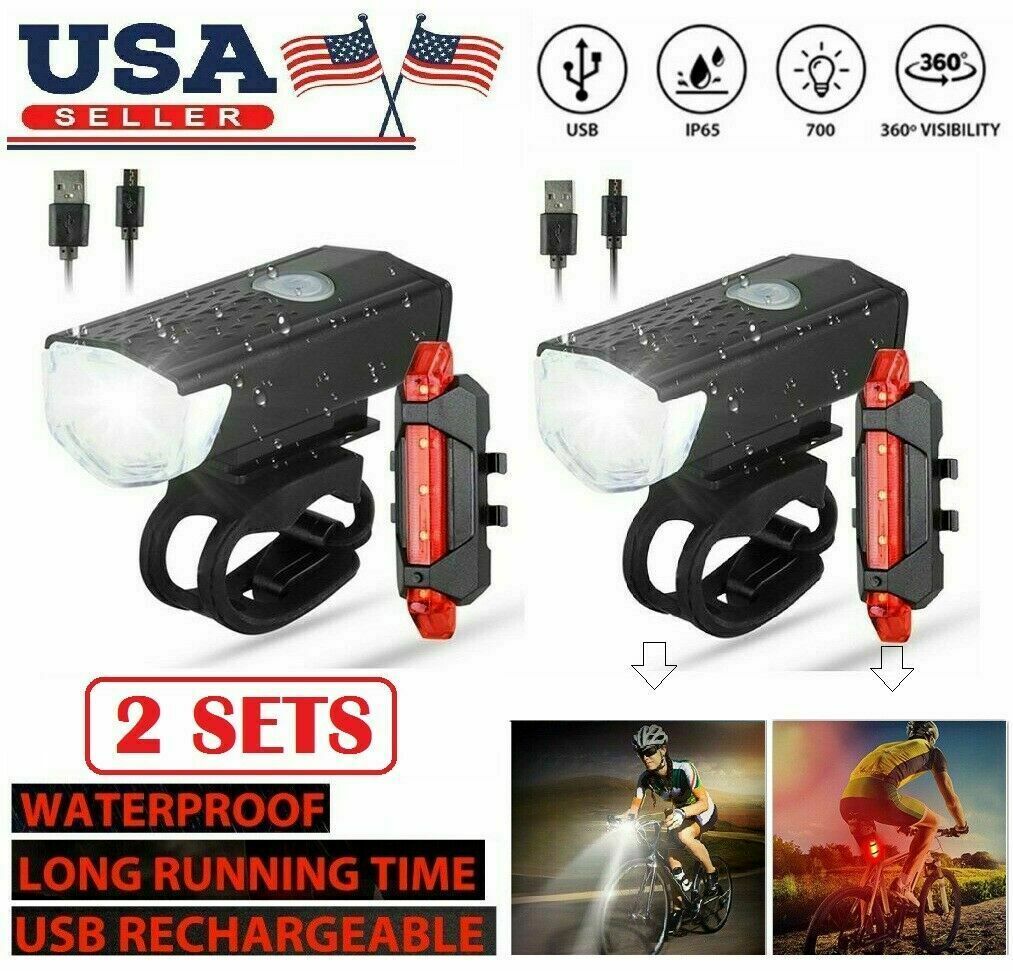 Usb Rechargeable Bicycle Headlights And Taillights Bike Light