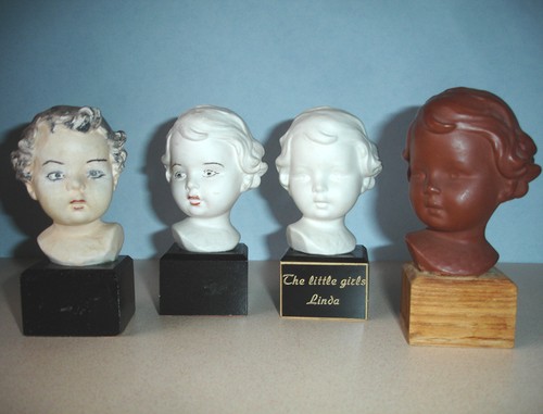 Goebel Young Girl Head Bust SET/4 Display Pieces Different Stages of Decoration - Picture 2 of 4