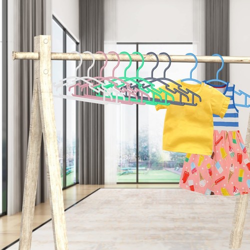 Kids Plastic Clothes Hangers Non-Slip Laundry Holder Closet Organization 100PCS - Picture 3 of 8