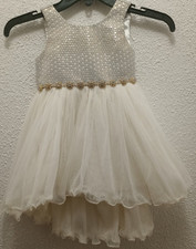 Beautiful American Princess Dress 3T Elegant Gold blue With Jewels 