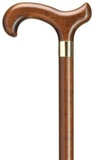 WALNUT Derby Handle Wood WALKING CANE FOR EXTRA TALL MEN UP TO 42" long