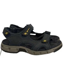 CAMEL CROWN Men’s Navy Leather Sandals Open Toe Hiking Walking Beach Size 9.5