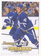 2019-20 Upper Deck Dmytro Timashov UD Canvas Young Guns Rookie Maple Leafs