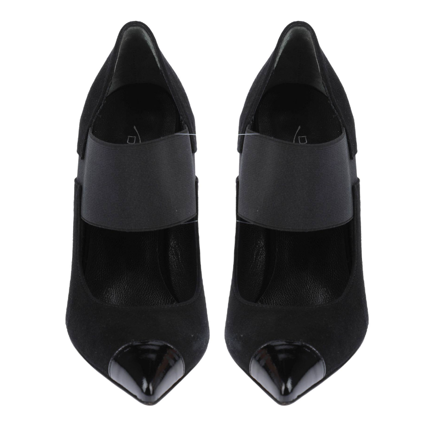 Escarpin Italien Danilo Di Lea - Daim Noir & Pointe Vernie - Talon Aiguille Très Haut - Taille 38 - Neuf Avec Boîte