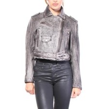 Diesel Jacket L-alain Jacket Diesel Leather Jackets Women Grey Nwt | Sz S | A521