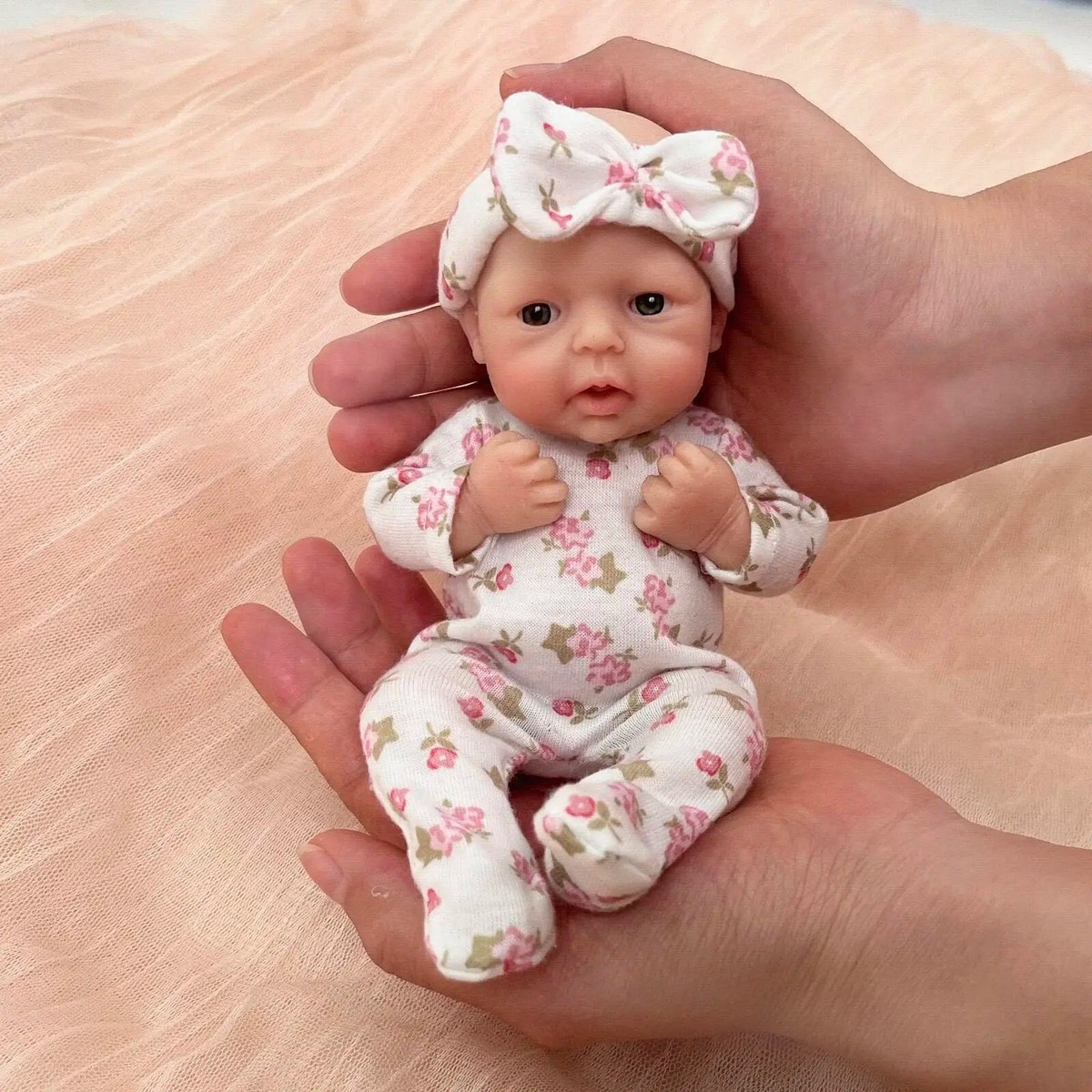 in Mini Full Body Silicone Reborn Doll Soft Body Lifelike Baby
