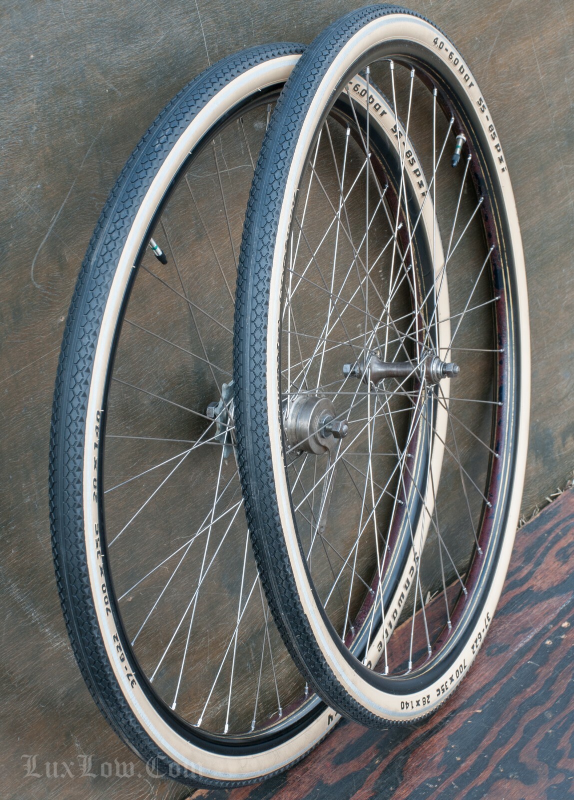 28" TOC Bicycle WHEELS Vintage Morrow Hub Tires Prewar Schwinn Wood Rim