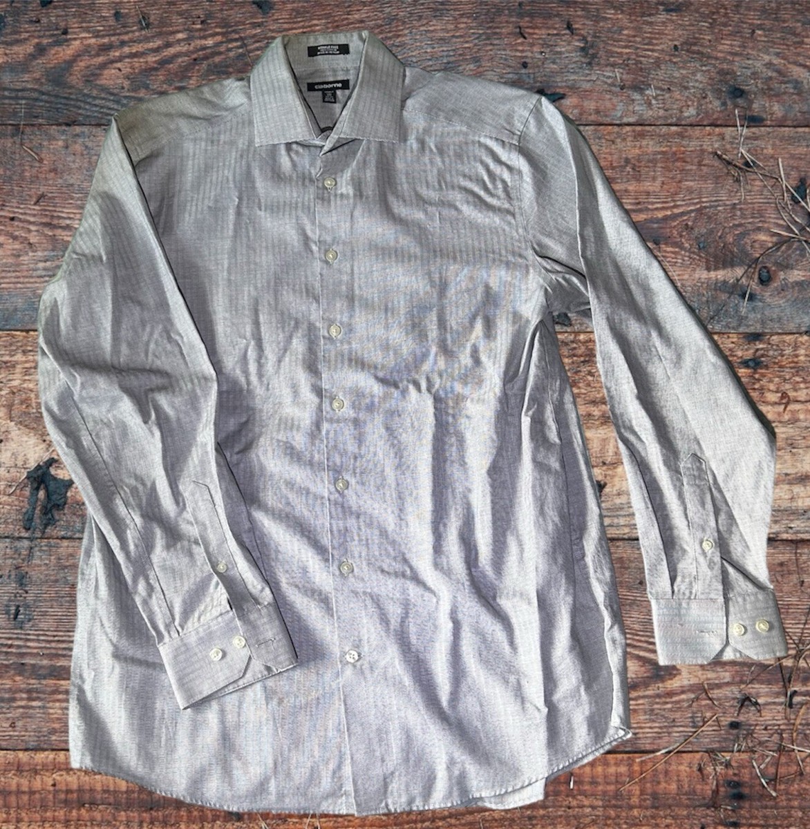 Claiborne Wrinkle Free Dress Shirt Men's Size 16/34-35 Gray
