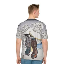 Hiroshige Women in the Snow at Fujisawa Ukiyo-e Japanese Fine Art Men T-shirt 