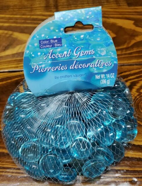 Greenbrier Inc. Round Flat Glass Gems Decorative Accents 14 oz. - New Light blue