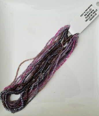 Seed and Bugle beads hank - glass mixed colors - #10, #6, #5 x 2 bugles (1430)