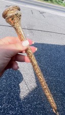 Antique "E" Intial Floral Reposse Etched Gold Filled Umbrella Parasol Handle