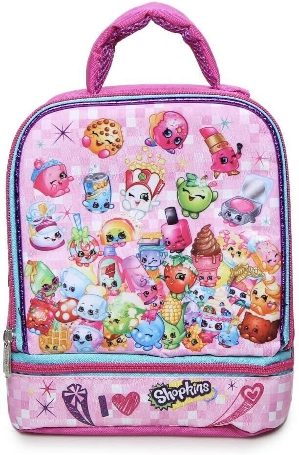 Shopkins Lunch Bag Dual Compartment Insulated Pink 
