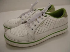 Men's 7 M Crocs Drayden Golf Hank Haney Perforated White Green Shoes Spikeless