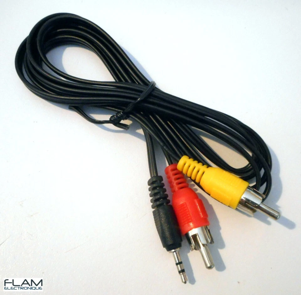 Cable adaptateur Audio Stereo 150cm Jack 2,5mm Male to 2x RCA Male audio adapter - Photo 1/4
