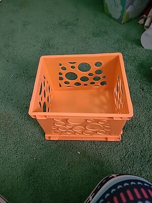 Storex Premium File Crate with Handles, Classroom Orange