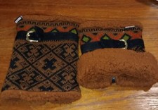 MukLuks Sweater Boot Covers Leg Warmer Sherpa Fur Brown Nwot