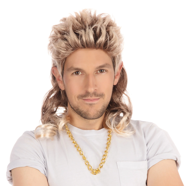 Herren 2-Ton Mullet PerüCke 80Er Popstar KostüM ZubehöR-image