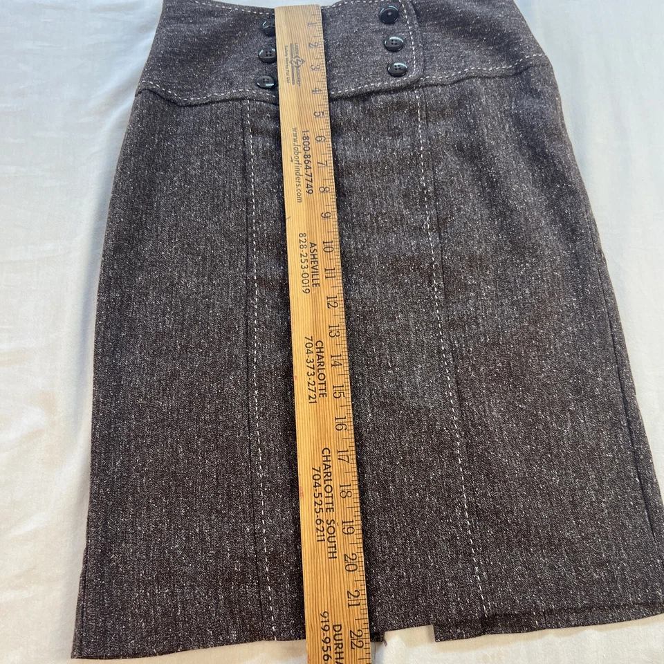 Falda Star City Mujer Talla 1 Marrón Tweed Recta y Lápiz Negocios Cremallera Lateral Foto 3 de 4