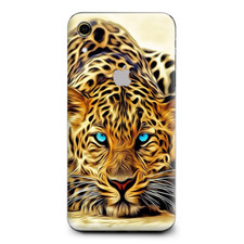 Skins Decal Wrap for Apple iPhone XR - Leopard with Blue Eyes