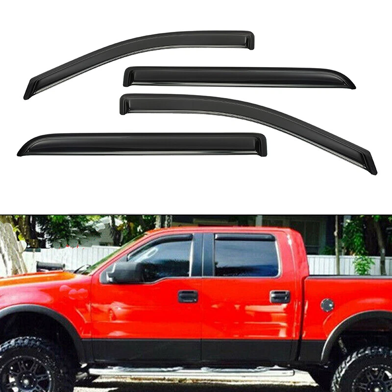 Window Visor Rain Vent Guard Windshield For Ford F-150 Crew Cab Pickup 2004-2008 Foto 4 de 4