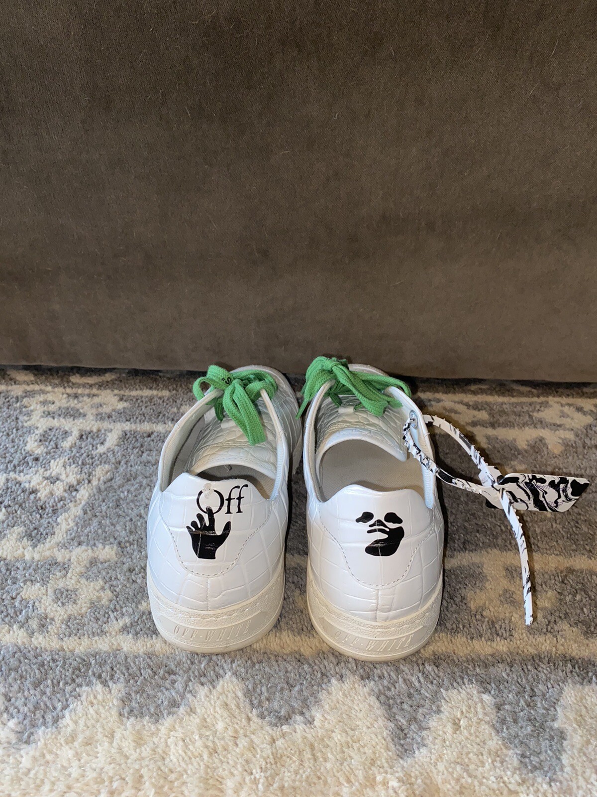 Off White Crocodile Embossed Sneaker - image 3