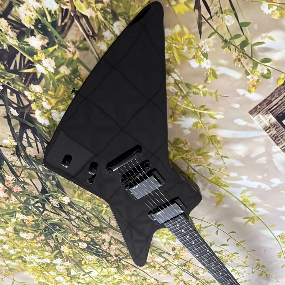 Cettaheymann1 Explorer hochwertiger Sound ESP schwarz E-Gitarre EMG Tonabnehmer - Bild 4 von 4