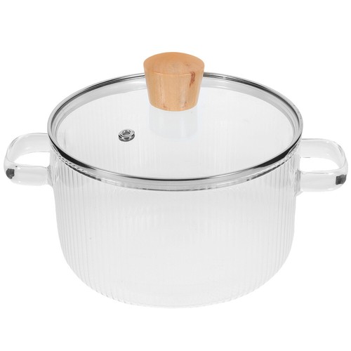 Cooking Pot with Lid Doubleeared Glass Household Stew Suitable for