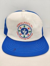 Vintage 1991 USA MADE Hinklefest Puffy Paint Trucker Hat Snapback Cap