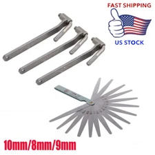 Motorcycle Engine Valve Adjustment Tool Valve Screw Wrench 8-10mm + Feeler Gauge
