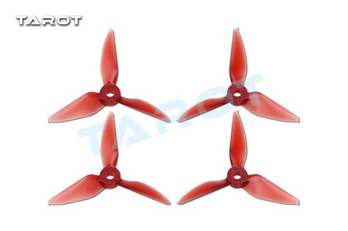 Tarot 5051 5 inch Tri-Blade Red Propellers 2xCW 2xCCW RaceKraft Style TL5E2-F
