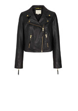 Ladies Madison Black/gold Leather Jacket By Lollys Laundry. Rrp £400 Size M