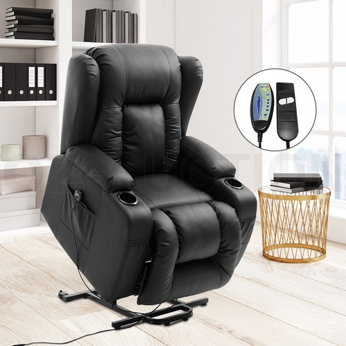 Recliner Chair Electric Massage Chair Armchair Heated Lounge Sofa Chair 8 Point - Picture 14 of 61