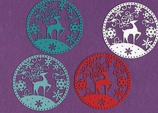 SNOWGLOBE REINDEER die cuts scrapbook cards