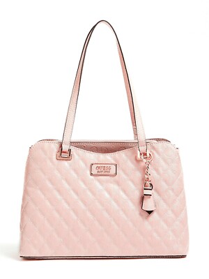 GUESS LOLA Large Girlfriend Satchel Rosa, Damentasche Schultertasche Handbag