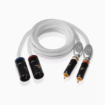 HiFi Silver-Plated OCC 2RCA to 2XLR Cable for Preamp Amplifier Audio Cable