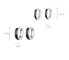 Women Girl 925 Silver Enamel Round Huggie Hoop Earrings Gift 10/12mm D22