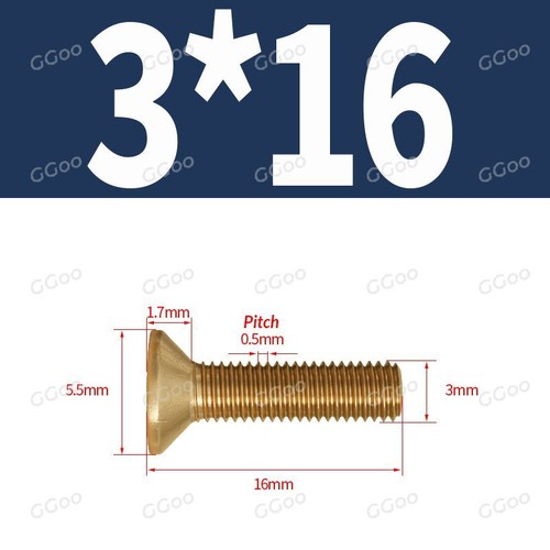 PHILLIPS MACHINE SCREWS COUNTERSUNK FLAT HEAD BOLTS M2 M2.5 M3 M4 M5 M6 M8 BRASS - Picture 22 of 65