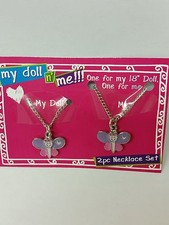 Girl's Set of Two Butterfly Necklaces For My Doll N Me