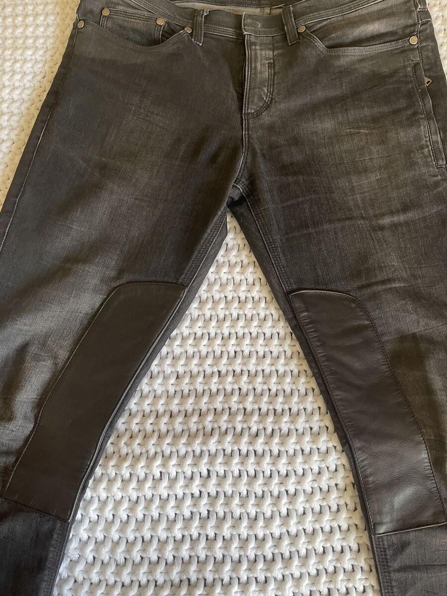 Neil Barrett Men\'s Jeans Skinny Leather Regular Rise Dark Gray Wash Size 32  | eBay