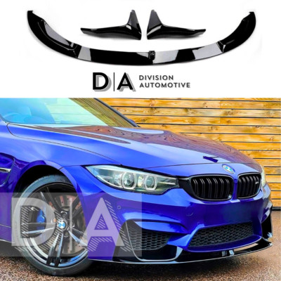 BMW M3 M4 F80 F82 F83 VORNESPLITTER LIPPENSPOILER PERFORMANCE STYLE GLÄNZEND SCHWARZ