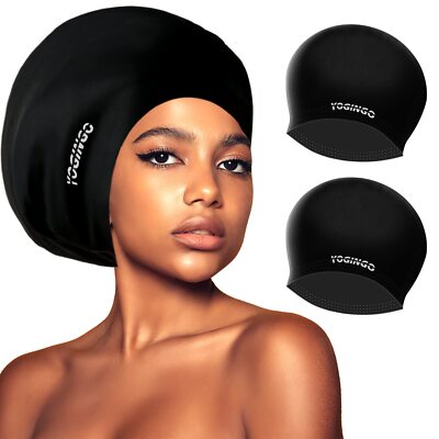 2x Gorro de natación extra grande para hombres, mujeres, adultos, cabello largo
