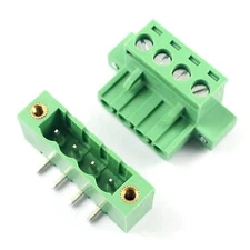 1Pcs 5.08mm Pitch 4 Pin Right Angle Screw Terminal Block Connector With Screws