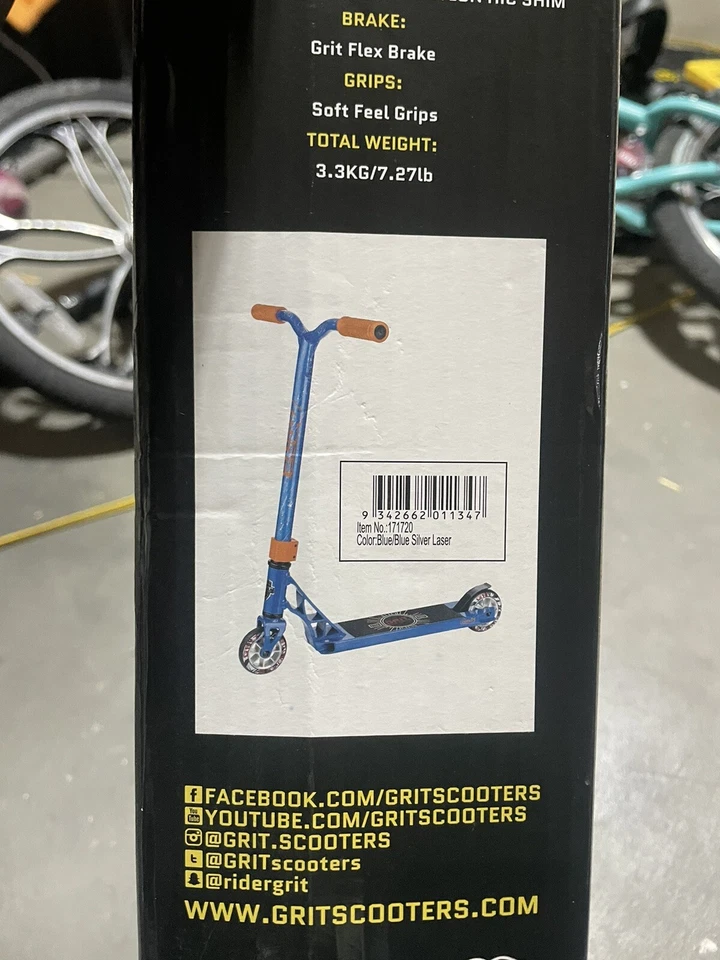New Grit Fluxx Mini Pro Scooter Satin Blue Silver Laser NIB - Image 4 of 4