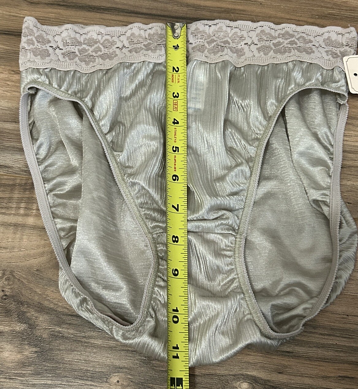 Vintage New Myonne Panties Nylon Light Green Lace Panties Size 7 Hi Cut