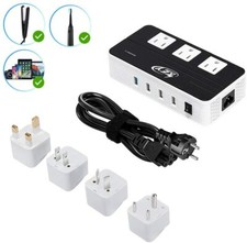 Key Power 220V to 110V Voltage Converter International Travel Adapter Europe US