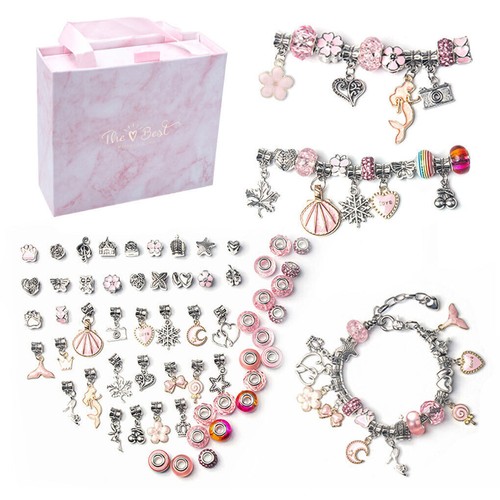 Bracelet Making Kit Beads Jewellery Charms Pendant Set DIY Craft Girls Kids Gift - Picture 18 of 48