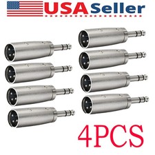 8 Pcs 3-Pin XLR Female to 1/4" 6.35mm Stereo Male Mic Audio Adapter Converter